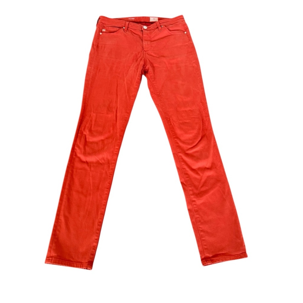AG Adriano Goldschmied The Prima Mid Rise Cigarette Jean Women's 28 Orange Denim